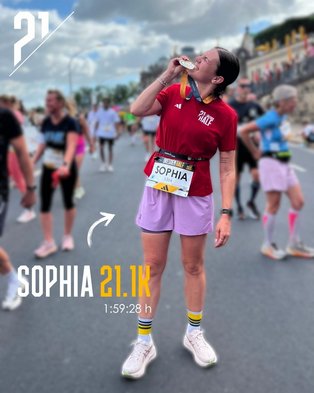 Sophia im Ziel des DresdenHALF