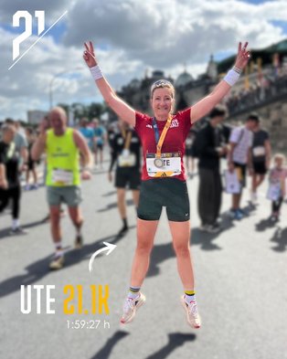 Ute im Ziel des DresdenHALF
