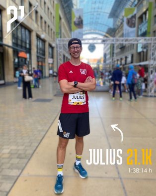 Julius bei der DresdenHALF-Startunterlagenausgabe