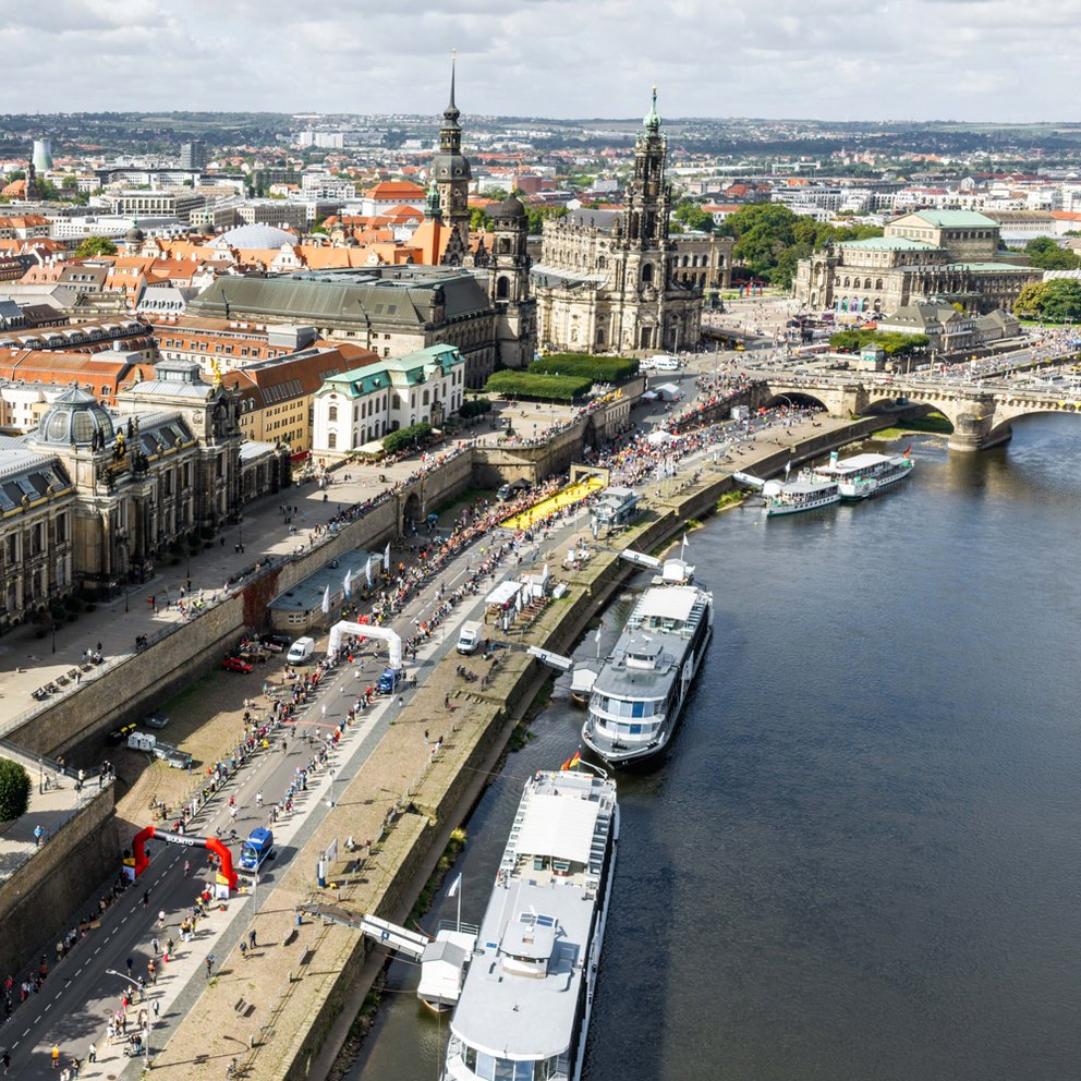 Luftbild Zielareal DresdenHALF
